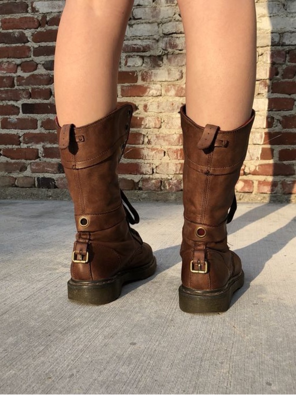 Dr Martens Brown Triumph Mid-Calf Lace-Up Boots - Picture 5 of 15